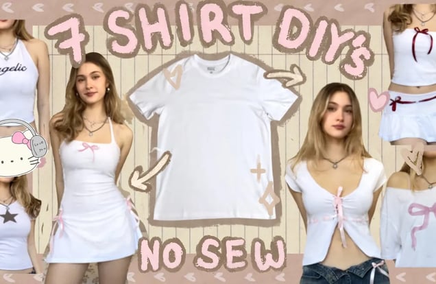 7 diy shirt upcycles *no sew* ☆*.⋆｡⋆ img